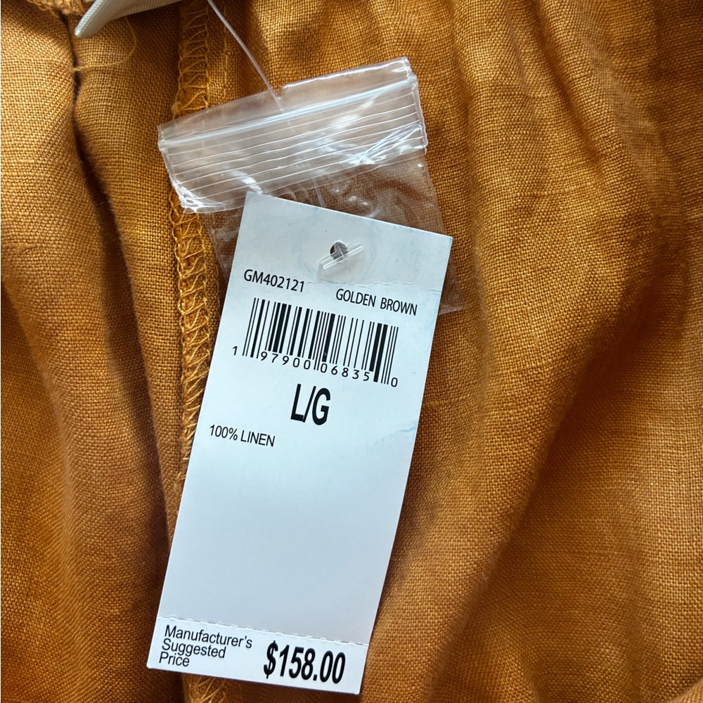 Gorgeous Magaschoni Linen Wide Leg Pants - High Waist, Pleated, Elastic Waist - Picture 6 of 7